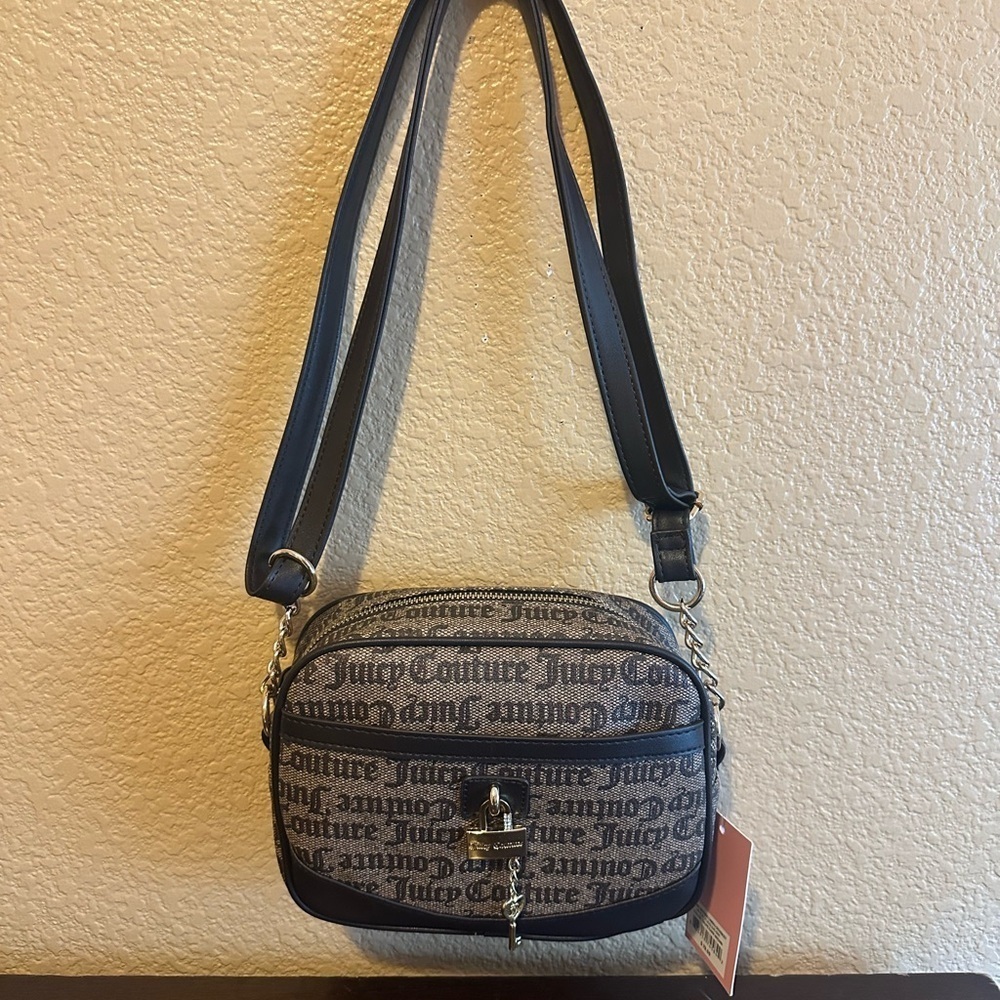 Juicy Couture brown and tan Logo Crossbody Bag